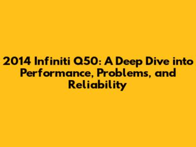 2014 Infiniti Q50: A Deep Dive into Performance, Problems, and Reliability