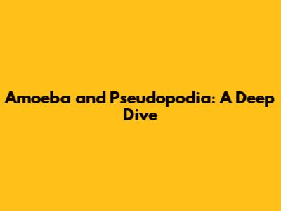 Amoeba and Pseudopodia: A Deep Dive