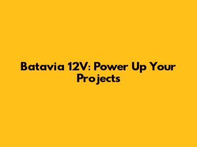 Batavia 12V: Power Up Your Projects