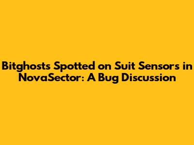 Bitghosts Spotted on Suit Sensors in NovaSector: A Bug Discussion