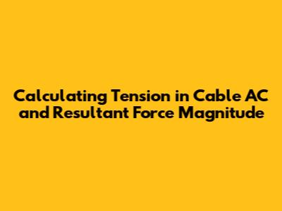 Calculating Tension in Cable AC and Resultant Force Magnitude