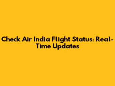 Check Air India Flight Status: Real-Time Updates