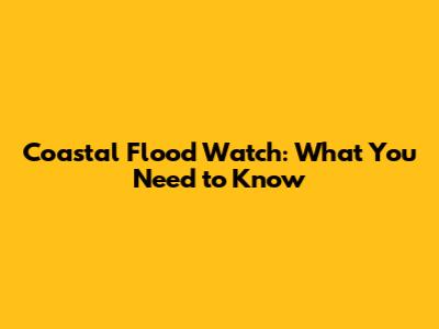 Coastal Flood Watch: What You Need to Know