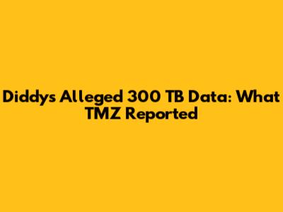 Diddy's Alleged 300 TB Data: What TMZ Reported