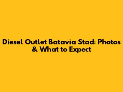 Diesel Outlet Batavia Stad: Photos & What to Expect