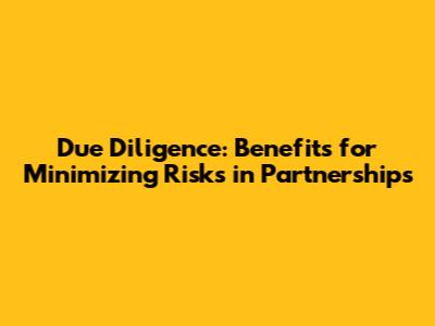 Due Diligence: Benefits for Minimizing Risks in Partnerships