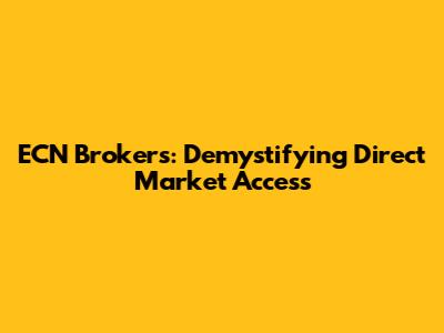 ECN Brokers: Demystifying Direct Market Access