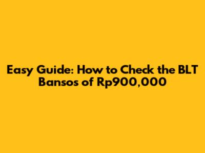 Easy Guide: How to Check the BLT Bansos of Rp900,000