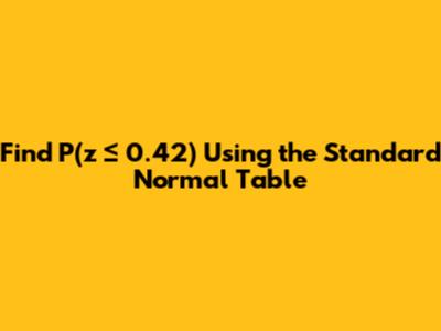 Find P(z ≤ 0.42) Using the Standard Normal Table
