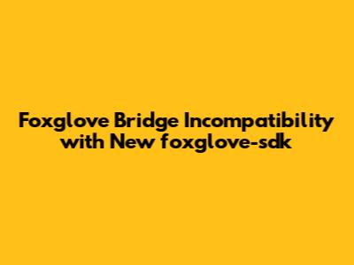 Foxglove Bridge Incompatibility with New foxglove-sdk