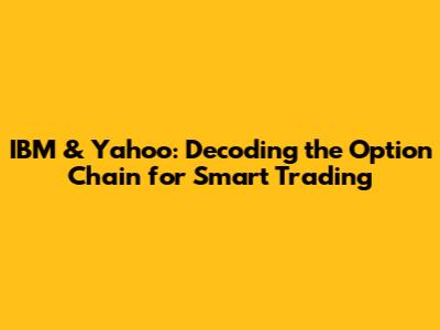 IBM & Yahoo: Decoding the Option Chain for Smart Trading