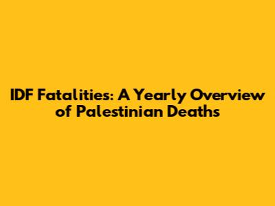 IDF Fatalities: A Yearly Overview of Palestinian Deaths