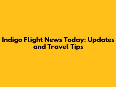 Indigo Flight News Today: Updates and Travel Tips