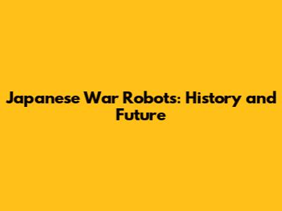 Japanese War Robots: History and Future