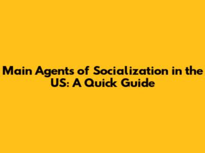 Main Agents of Socialization in the US: A Quick Guide