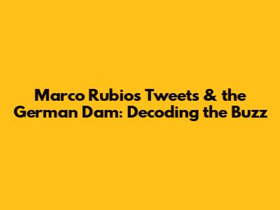 Marco Rubio's Tweets & the German Dam: Decoding the Buzz