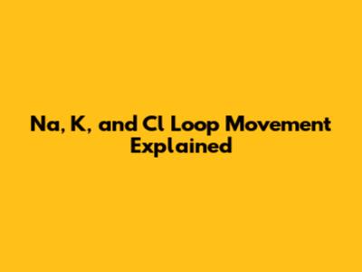 Na, K, and Cl Loop Movement Explained