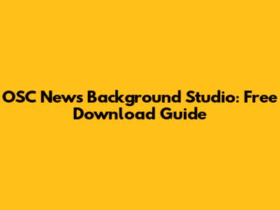 OSC News Background Studio: Free Download Guide