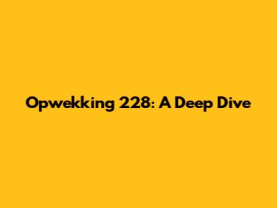 Opwekking 228: A Deep Dive