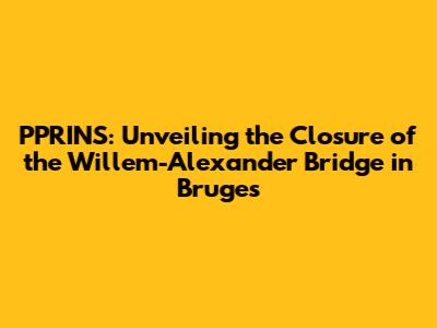 PPRINS: Unveiling the Closure of the Willem-Alexander Bridge in Bruges