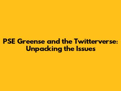 PSE Greense and the Twitterverse: Unpacking the Issues