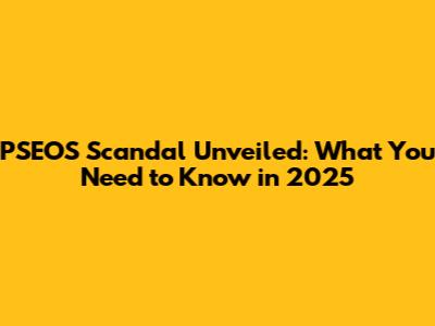 PSEOS Scandal Unveiled: What You Need to Know in 2025