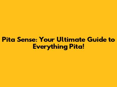 Pita Sense: Your Ultimate Guide to Everything Pita!