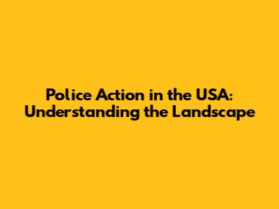 Police Action in the USA: Understanding the Landscape