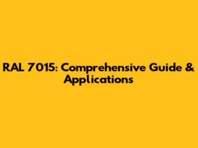 RAL 7015: Comprehensive Guide & Applications