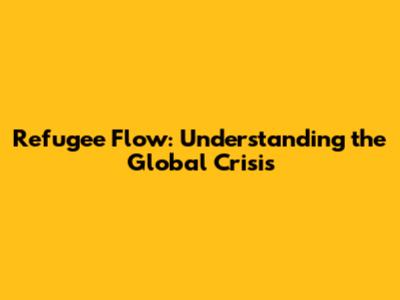 Refugee Flow: Understanding the Global Crisis