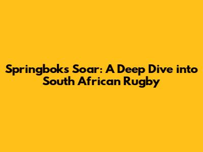 Springboks Soar: A Deep Dive into South African Rugby