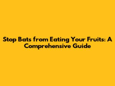 Stop Bats from Eating Your Fruits: A Comprehensive Guide