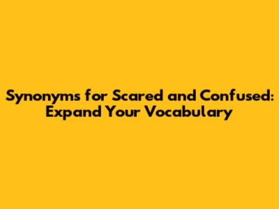 Synonyms for Scared and Confused: Expand Your Vocabulary