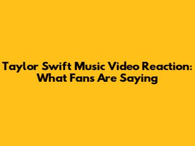 Taylor Swift Music Video Reaction: What Fans Are Saying
