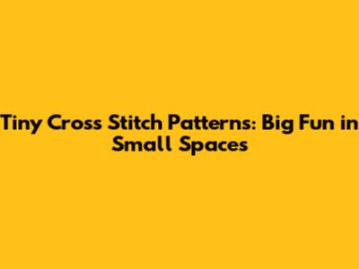 Tiny Cross Stitch Patterns: Big Fun in Small Spaces