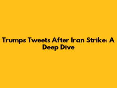 Trump's Tweets After Iran Strike: A Deep Dive