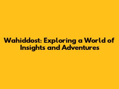 Wahiddost: Exploring a World of Insights and Adventures