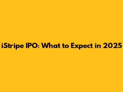 iStripe IPO: What to Expect in 2025