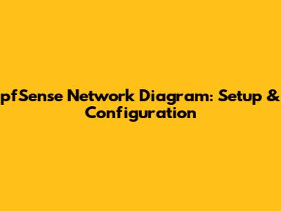 pfSense Network Diagram: Setup & Configuration